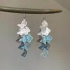 Brincos Vintage Gradiente Azul Gelo Borboleta Estilo Coreano Artístico e Bonito Brincos Studs Acessórios de Orelha