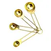 Conjunto de 4 Colheres Medidoras em Forma de Ovo de Aço Inoxidável, Ferramentas de Confeitaria, Colher Medidora Doméstica com Escala, Colher Medidora para Café, Farinha, Temperos