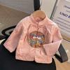 Top Infantil para Niña de Primavera y Otoño Estilo Chino Antiguo Retro Étnico Occidental Cuello Cuello de Tela Figura de Dragón Cárdigan