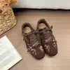 Zapatos de entrenamiento alemanes de suela blanda para mujer, diseño color block 2026, nicho, primavera y otoño, zapatos individuales versátiles, zapatos deportivos, estampado de leopardo, suela plana, zapatos de moda