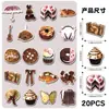 20 Piezas de Marrón Estilo Ins Realistas Curativo Estético Alto Valor Decoración del Hogar Pizarra Magnética para Refrigerador Pegatinas Magnéticas Suaves DIY