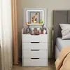 Gabinete de Almacenamiento con Tapa abatible Integrado con Tocador de Moda, Mesa de Tocador de Noche Multifuncional para Dormitorio Moderno Minimalista Apartamento Pequeño