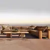 Combinação de Sofá de Madeira Maciça para Exterior Designer Villa Pátio Cama de Lazer Totalmente Teca Cama Pousada Mobília de Jardim para Exterior