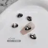 Nuevos Accesorios para Uñas con Diamantes Apilados Azul Claro, Diamantes Apilados Rectangulares con Acabado Azul Brillante, Corazón Torcido, Accesorios de Uñas de Lujo Accesibles
