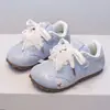 Tênis Macio para Meninas Outono Laço Estilo Princesa Sapatos Casuais Malha Respirável Infantil Sapatos Forrest Gump 6-12 Anos