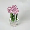 Adorno de Loto de Cristal, Artesanía Decorativa Floral Transparente Verde de Doble Cabeza, Decoración para Hogar y Oficina, Regalo Personalizable