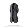 Novedad Otoño e Invierno Ropa Exterior de Lana para Hombre Cortavientos Doble Botonadura Larga hasta la Rodilla Estilo Coreano Holgada Ropa Exterior de Lana Ropa Exterior para Hombre