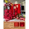 Decorações de casamento, arranjos de quarto de casamento, ornamentos de casamento, adereços de fundo fotográfico festivo para sala de estar de hotel nova casa, cortinado estilo chinês