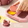 Lonchera portátil para oficinistas con caja para condimentos, lonchera plástica dividida para estudiantes, adecuada para llevar ensalada de frutas, caja bento