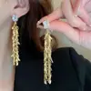 Brincos de franja longa de espiga de trigo design de nicho alta qualidade novos brincos populares brincos para afinar o rosto feminino