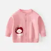 Cárdigan de Punto con Cachorro de Manzana Chaqueta de Bebé con Cuello Redondo Suéter Versátil de Algodón y Lana Otoño Suéter para Bebé y Niño Pequeño
