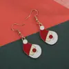 Brincos de liga com pingente de óleo da nova série de Natal transfronteiriça, chapéu de árvore de Natal, brincos personalizados para idosos, acessórios de joias