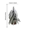 Decoración navideña miniarbolito de Navidad ventana de Navidad escritorio micro paisajismo adornos pequeños simulación teñido con nieve blanca árbol de aguja de pino
