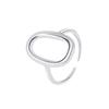 Anillo Geométrico de Plata Esterlina S925 Avanzado Nicho de Lujo Ligero para Mujer Anillo Ovalado Calado Abierto Ajustable