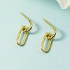 Pendientes de estilo frío para mujer, pendientes geométricos sencillos, pendientes elegantes de celebridades de Internet francesas, nueva joyería de moda, pendientes cortos