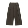Ropa Vintage 2025 Otoño/Invierno Nuevos Pantalones Anchos de Pierna Plisados con Caída Retro Japonés Trendy Pantalones Casuales Rectos para Hombre