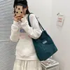 Bolsa de Veludo Lona Estilo Coreano Mori Bolsa de Ombro Transversal Retro Simples Bolsa de Mão Artística Casual para Estudante