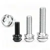 Tornillos de Acero Inoxidable 304 con Cabeza Redonda y Hexágono Interior, Pernos Semi-Redondos de Cabeza Plana, Tornillos de Combinación de Tres Piezas M2/M3M4M5M6M8