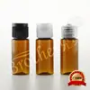 Botella de hombro plano marrón de 15 ml con tapa abatible, tapa de mariposa, envase cosmético, base, emulsión, crema aislante, botella vacía PET separada