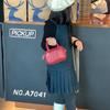 2025 Nova Bolsa Infantil Coreana Simples Cor Sólida Estilo Ocidental Carta Bolsa de Bebê Mini Bolsa de Boliche Infantil
