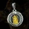 Colgante de Plata de Ley S925 Dios Amarillo de la Riqueza Estilo Étnico Galvanizado Vintage Caja Gawu Colgante de Collar Versátil de Alta Gama para Hombres y Mujeres