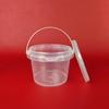 Barril redondo transparente portátil de 0.5L para semillas de melón, cacahuetes, frutos secos, barril sellado de almacenamiento, barril redondo pequeño para peces, camarones, cangrejos con tapa