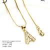 26 Inglês Carta Pingente Colar Feminino Conjunto de Cobre Zircão Carta Pingente Caixa Colar Curto Clavícula Corrente LM