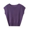 Suéter Delgado de Lana de Una Pieza Sin Costuras de Temperamento Suave con Mangas de Hombro Caído para Mujer, Nuevo Estilo de Otoño, Cuello Redondo, Top de Punto Holgado
