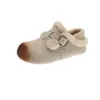 Sapatos de algodão sapatos de pele femininos salto interno que aumenta capa de salto inverno quente dois usos bege slip-on com veludo extra 2026 sapatos de algodão pessoa preguiçosa