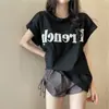 Camiseta Retrô Americana de Manga Curta para Mulheres Verão 2025 Novo Design Popular Nicho Solto Chic Top Ins Tendência