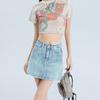 Saia Curta Jeans Sexy Quente Menina Verão 2025 Estilo Puro Desejo Justa Cintura Alta Saia Evasê Tendência Elástica Roupa Externa Roupas Femininas