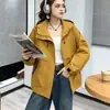 A1309 Parka Casual de Moda para Exteriores para Mujer, Chaqueta Versátil Estilo Ropa de Trabajo para Primavera y Otoño, Abrigo Cortavientos