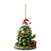 Grinch Navideño Transfronterizo Monstruo de Piel Verde Colgante de Árbol de Navidad Decoración Navideña Adornos Planos Creativos para Coche