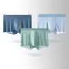 Ropa interior de seda helada para hombre, transpirable de malla, absorbente de sudor, sin costuras, calzoncillos bóxer para niños, ropa interior fina de verano de cuatro esquinas
