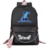 Comercio exterior nueva mochila de dibujos animados Stitch USB Estudiante joven mochila escolar para hombres y mujeres mochila casual de viaje