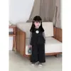 Ropa para bebé niña estilo coreano moda lunares muñeca capullo camisa conjunto de tres piezas gris lindo atuendo para salir para niñas bebés