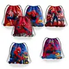Mochila con Cordón Temática de Spider-Man, Bolsa de Almacenamiento con Cordón de Poliéster, Bolsa con Cordón Infantil de Dibujos Animados de Spider-Man