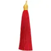 Anel de puxar 8cm fio dourado chapéu canelado borla borla marcador de página pingente sachê diy sachê borla leque borla