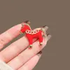 Pin de Esmalte Rojo Creativo Versátil Unisex Hazte Rico Inmediatamente Personalidad Versátil Broche Pin de Caballo del Zodiaco