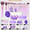 Kit de Pincéis de Maquiagem com 37 Peças, Ferramentas Completas Portáteis de Maquiagem, Pincéis para Base, Pó, Sombra e Kit com Esponja de Beleza, Várias Cores Disponíveis