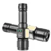 Linterna frontal COB blanca con zoom, luz lateral, cuatro colores (rojo, blanco, amarillo y azul), carga USB-C, fijación magnética fuerte, multifuncional