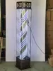 Luz Rotativa para Salão de Beleza, Luminária de Chão LED Super Brilhante para Exterior, Caixa de Luz Retrô para Barbearia com Vidro Temperado