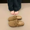 Sandálias Birkenstock Peludas de Solado Grosso para Mulheres, Quentes para Outono/Inverno, Meias-pantufas Fechadas para Uso Externo, Novo Estilo 2026, de Calçar, Pantufas de Algodão com Forro de Fleece