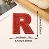Parches bordados de letras inglesas 26 y números con lentejuelas rojas más vendidos transfronterizos con adhesivo termofusible para decoración de ropa