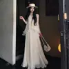 Vestido camisola transparente estilo resort para playa para mujer, vestido largo plisado único y hermoso con cuello en V para verano