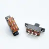 SS-22F25 con interruptor basculante de palanca y tornillo 6 pies 2 carcasa negra amplificador de potencia 2P2T electrodoméstico juguete interruptor de palanca deslizante