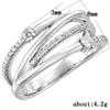 Anillo de moda para mujer con incrustaciones de circonitas y hermosas líneas geométricas, superventas transfronterizas de Cao Shi, anillo de joyería