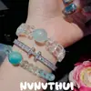 Joyería Acuamarina Cielo Estrellado Topacio Nariz de Toro Pulsera de Cristal Blanco Nuevo Estilo Chino Ojo de Tigre Topacio Pulsera de Cuentas Azules