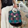 Nova Bolsa de Ombro Retrô de Grande Capacidade Estilo Faculdade Estudante Aula Bolsa de Mão Moda Feminina Versátil Bolsa Tote com Cordão