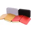 Caja de hojalata con tapa abatible, caja metálica universal para auriculares, productos digitales, cosméticos, base de maquillaje, caja de almacenamiento de sombras de ojos, caja metálica pequeña
